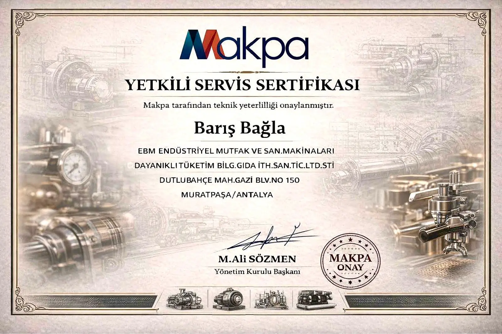 Makma Yetki Servis Sertifika